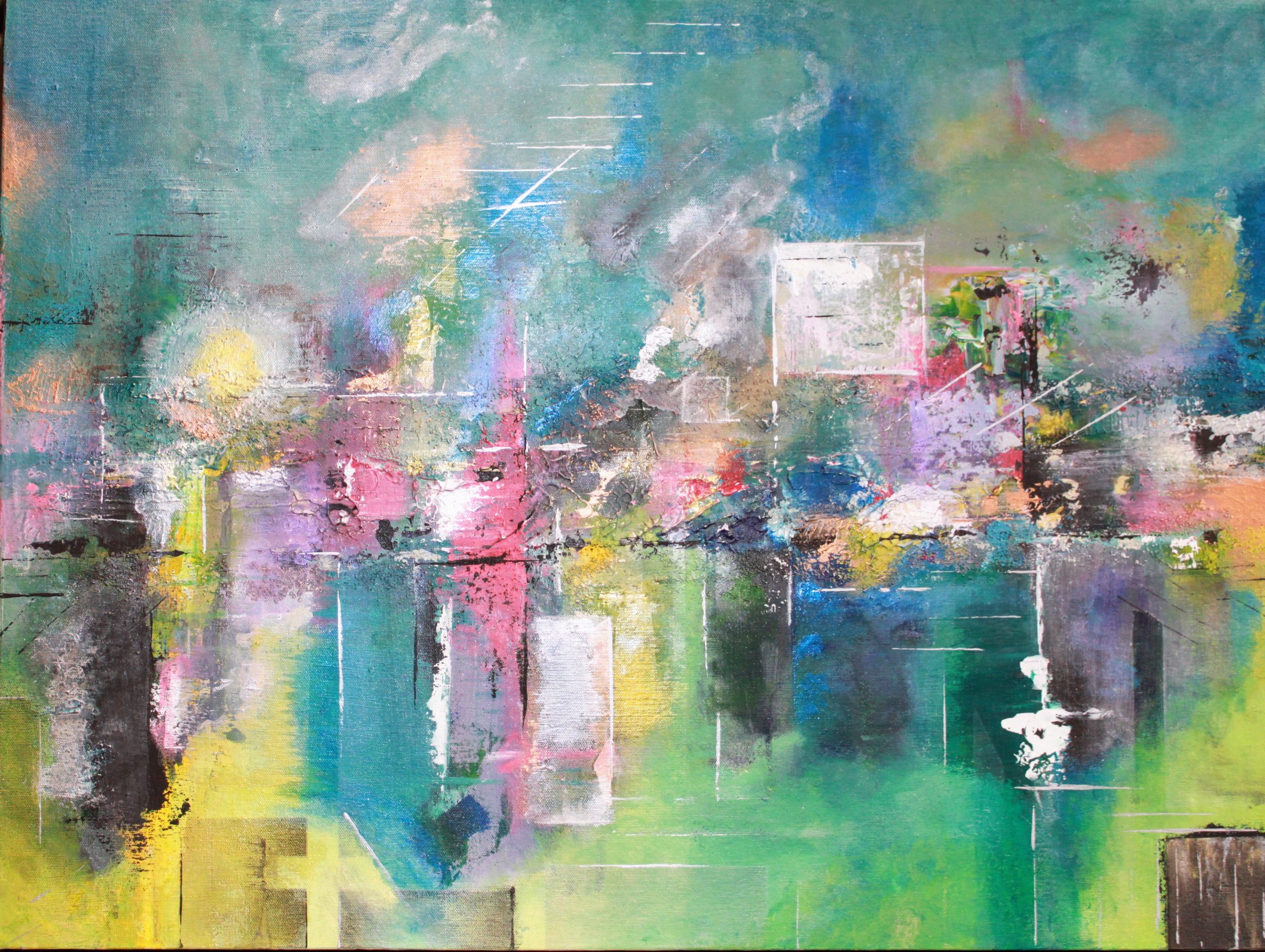 La toile Voyage nocturne par l'artiste peintre Florence Haverlant