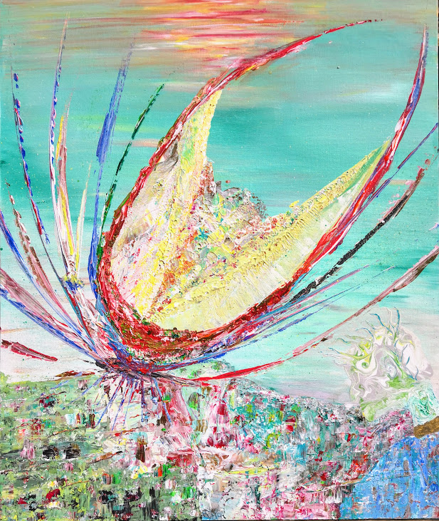 La toile abstraite par l'artiste peintre Florence Haverlant