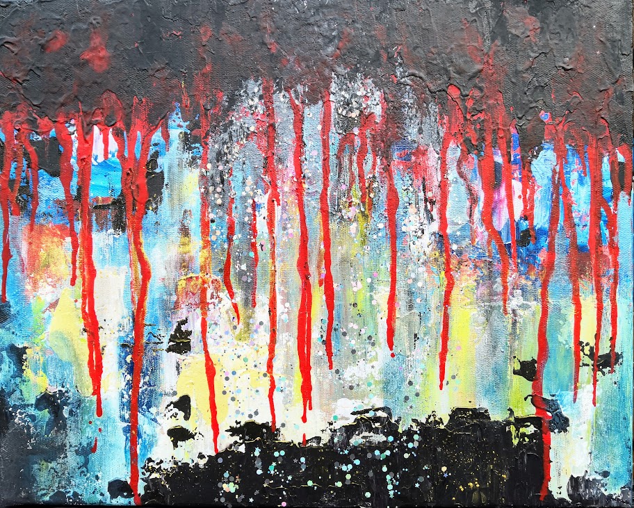 La toile abstraite Sidération par l'artiste peintre Florence Haverlant