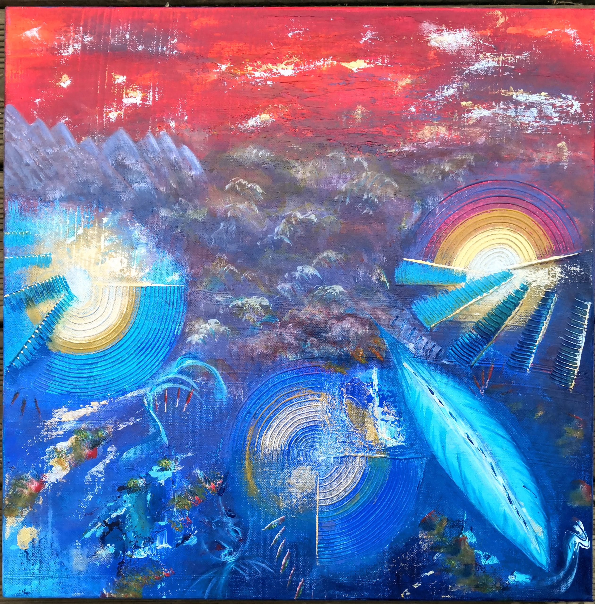 La toile Souffle de Vie , peinture abstraite par l'artiste peintre Florence Haverlant