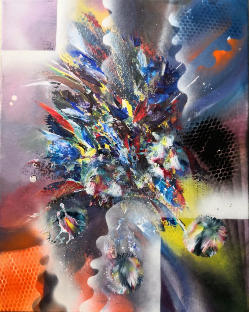 Bulles Magiques peinture abstraite de l'artiste peintre Florence Haverlant