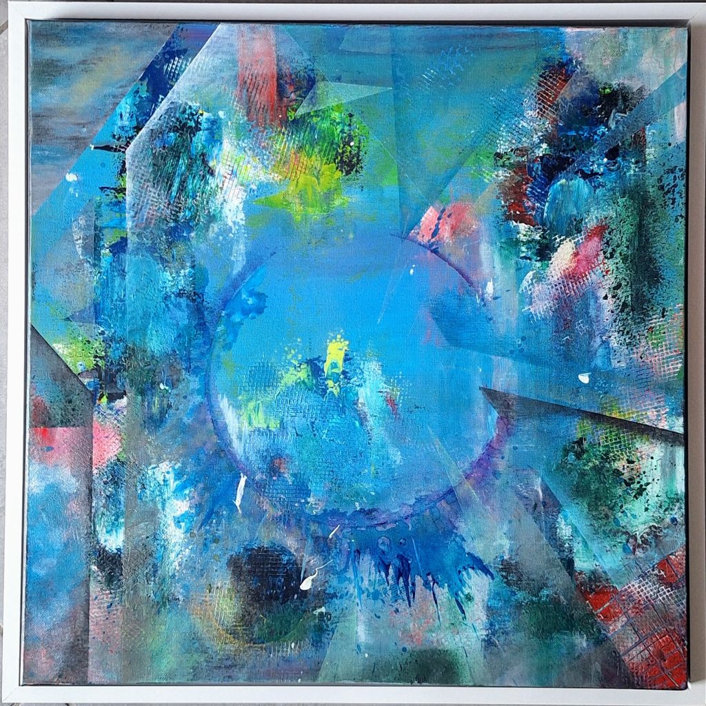 Céleste – tableau abstrait – Florence Haverlant, artiste peintre