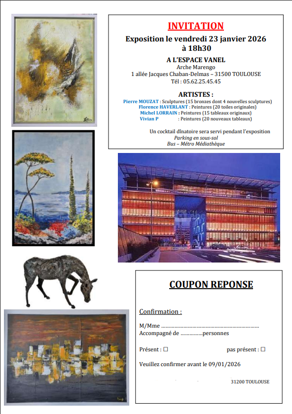 Exposition privée de Florence Haverlant à la Médiathèque / Espace Vanel – Toulouse