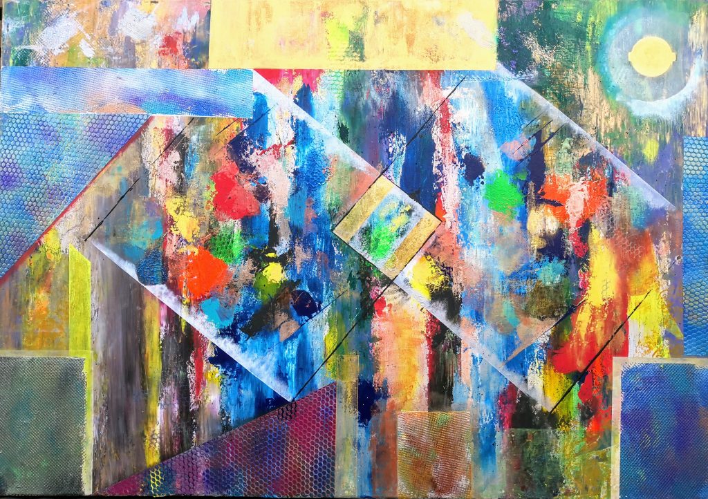 Cubiss – tableau abstrait Florence Haverlant
