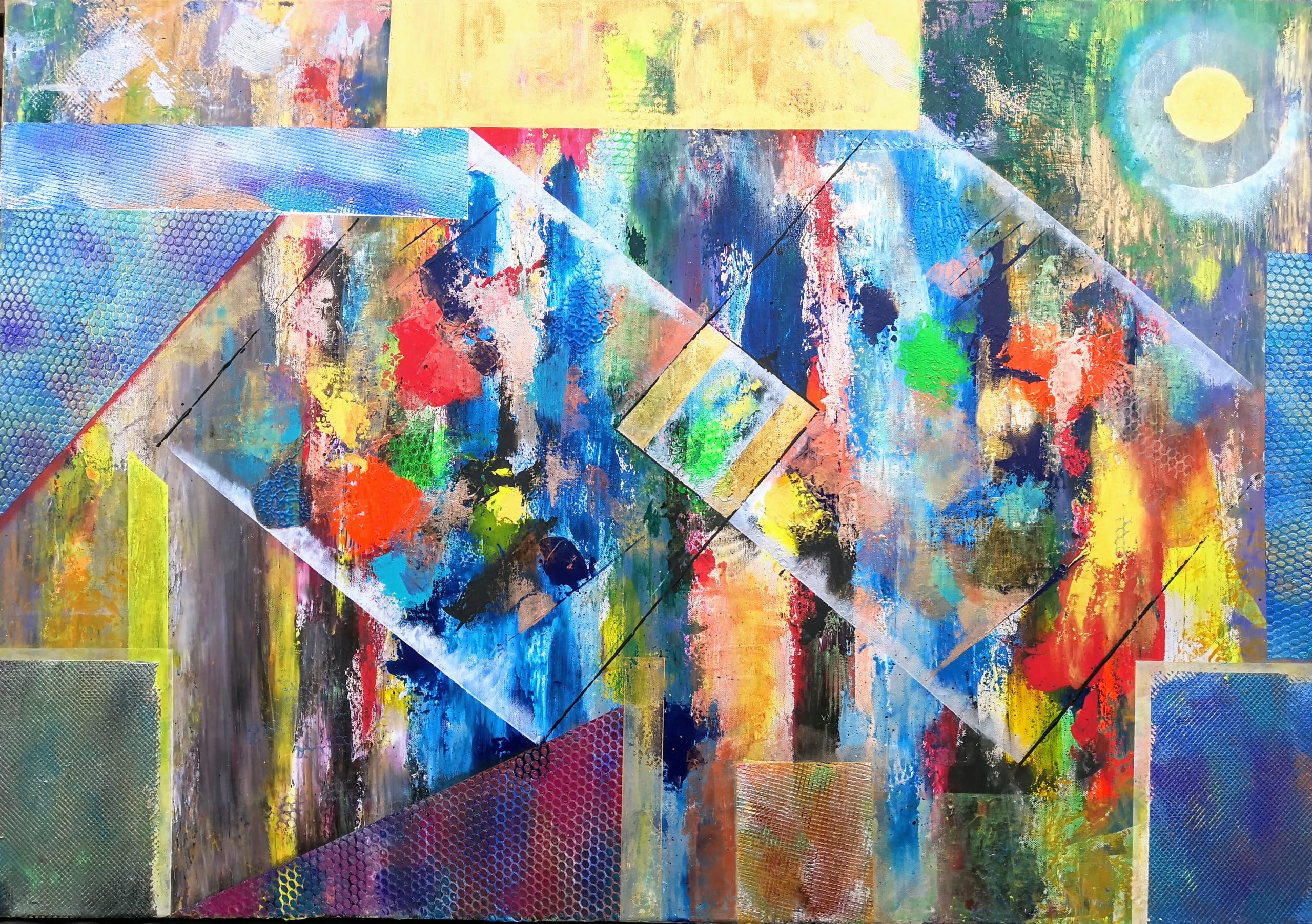 Cubiss – tableau abstrait Florence Haverlant