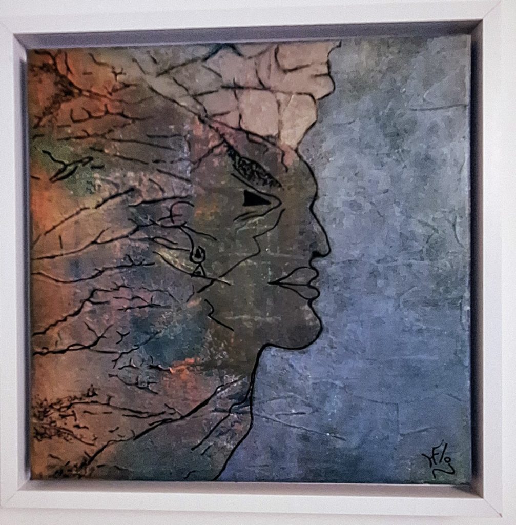 Le gardien des mondes – tableau abstrait de Florence Haverlant