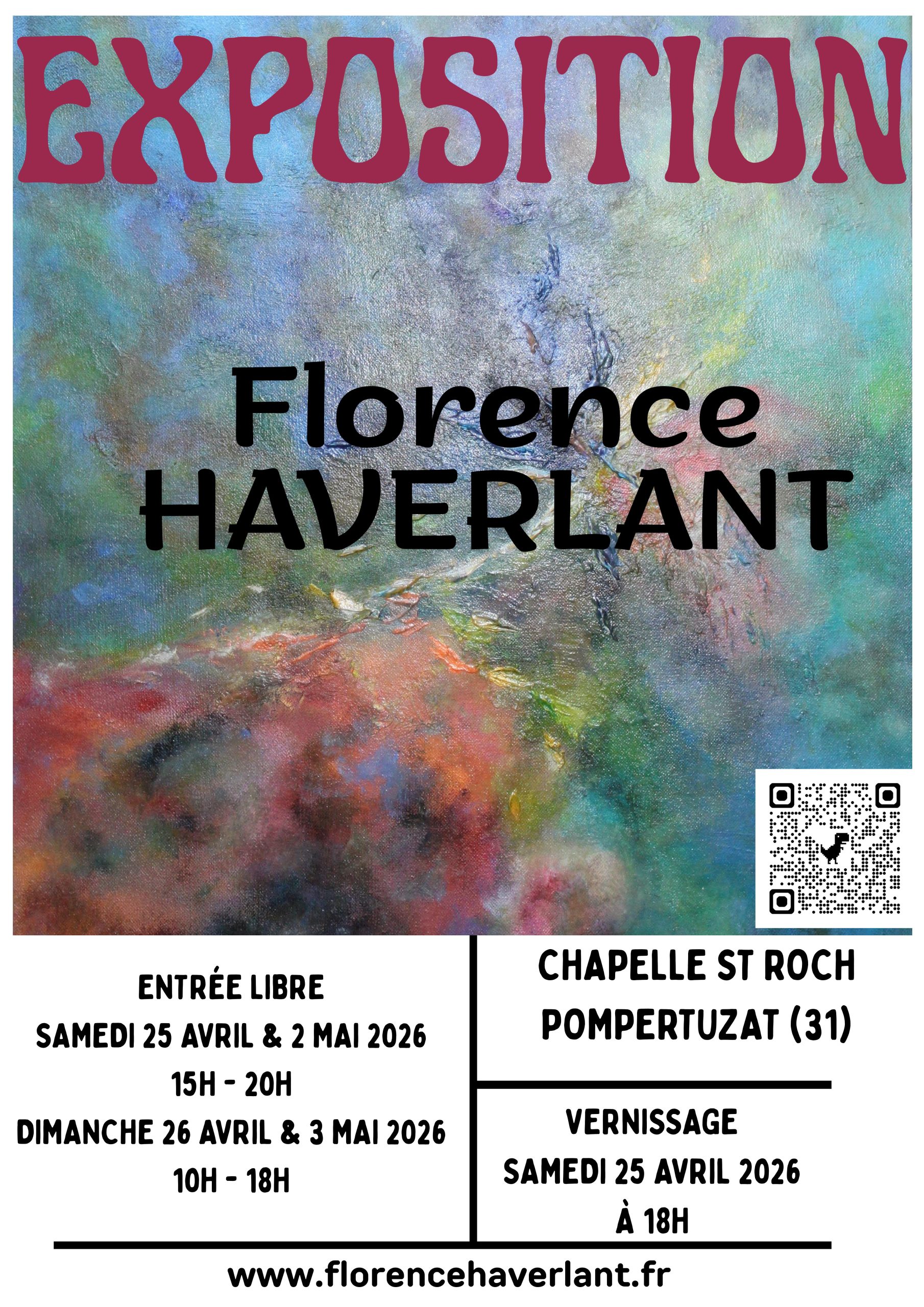 Exposition exclusive de Florence Haverlant à Pompertuzat – affiche officielle