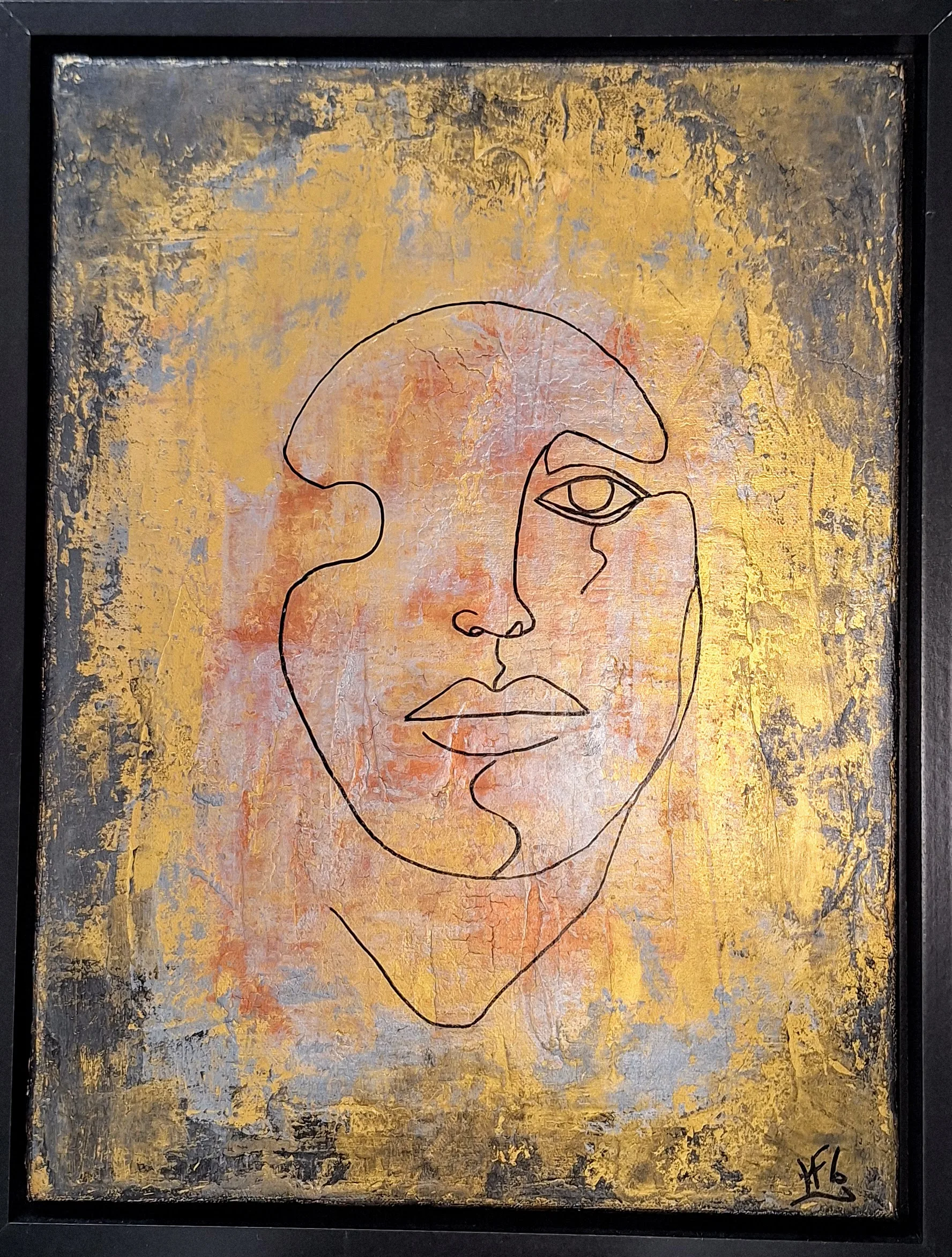 Mon éclat brut – tableau abstrait visage – Florence Haverlant