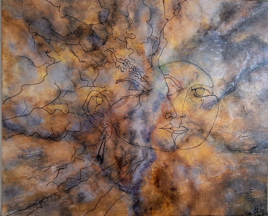 L'Amour comme Origine du Monde, peinture abstraite contemporaine de Florence Haverlant